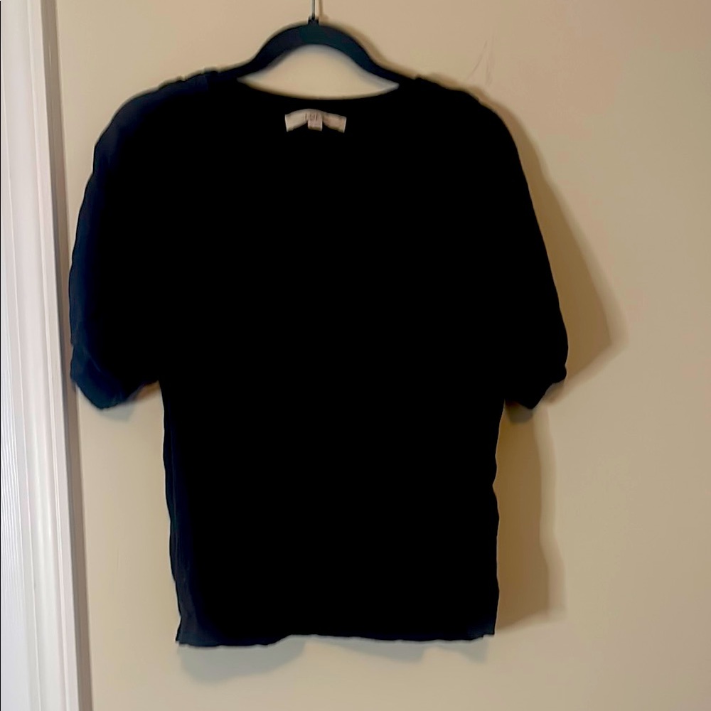 EUC Loft Black short sleeve blouse